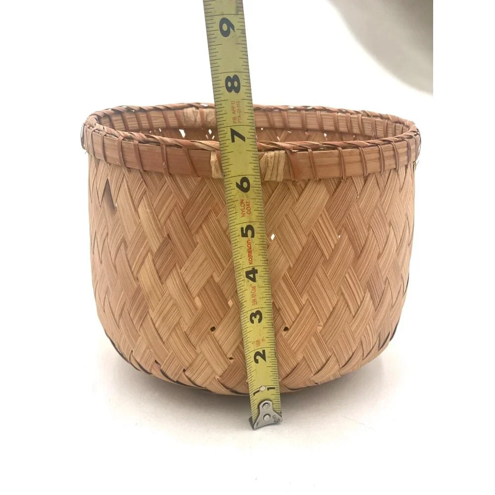 Handwoven Natural Bamboo Basket 7